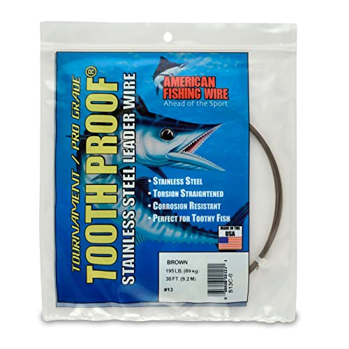 Image of American Fishing Wire Tooth Proof Stainless Steel Single Strand Leader Wire