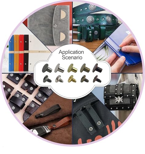 150 Sätze Chicago Schrauben Bindungsschrauben, M5x6/8mm Buchschrauben Nieten Kit, Kreuzkopf Schraubnieten für Leder für DIY Gürtel, Buchbinderei, Fotoalben, Handtaschen (5 Farben)