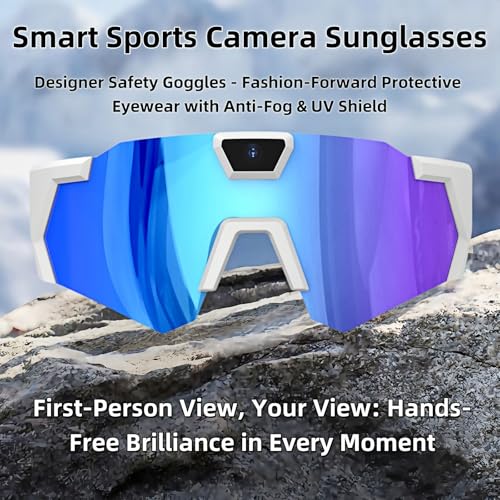 PIEPIE Smart Camera Glasses, Outdoor Sports HD Recording Video, Cycling Action Sunglasses, 64G ROM Wearable Audio take a Picture Wireless Photography Shooting VCR? Suitable for Men and Women(Blue)