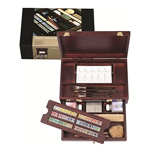 CAJA MADERA ACUARELAS REMBRANDT MASTER