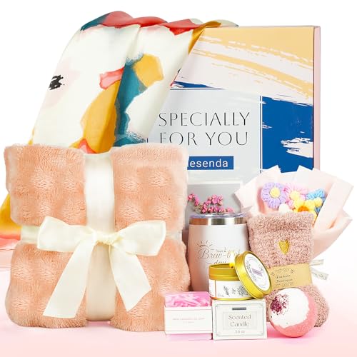 Birthday Gift Basket for Women - Happy Birthday Box for Her with Spa & Self Care Essentials, Get Well Soon Gift Basket, Surgery Care Package - Thoughtful Present for Best Friend, Mom, Sister