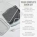 Martha Stewart French Door Air Fryer Toaster Oven Combo, 34QT Countertop Convection, 12-in-1, Bake, Broil, Roast, Fits 12” Pizza, Dehydrate, 5 Accessories, Air Fry Basket, Stainless Steel, Caviar Gray