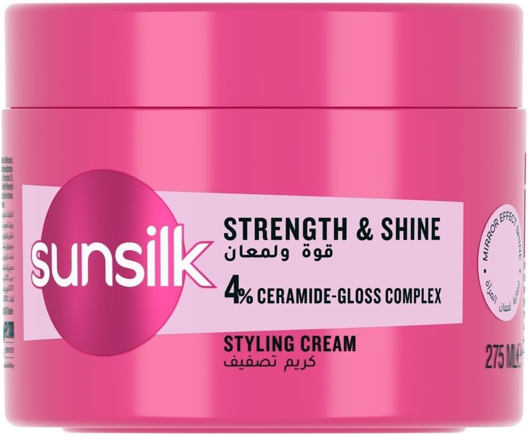 Sunsilk Strength & Shine Styling Hair Cream with Ceramides, Retinol & Collagen (4% Cera-Gloss Complex) | 10X Stronger Hair, 2X Smoother, Mirror Shine Finish | Non-Sticky Leave-In Styling Cream for Dry & Damp Hair | 275ml-image-46