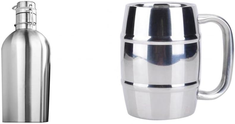 304 Stainless 500ML Beer Growler Coffee Mug Durable Easily Cleans Beer Brewing Kegging