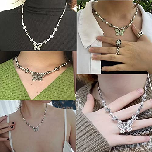Butterfly Necklace for Girls Women Fairy Grunge Necklace Y2k Indie Chain Necklace Jewelry Valentines Day Gifts for Girls Women - Image 4