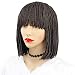 12" Synthetic Braided wig Short Bob Wigs with Bangs Brown Synthetic Hair Wig Box Braided Wigs for Women(12 inch, Brown)
