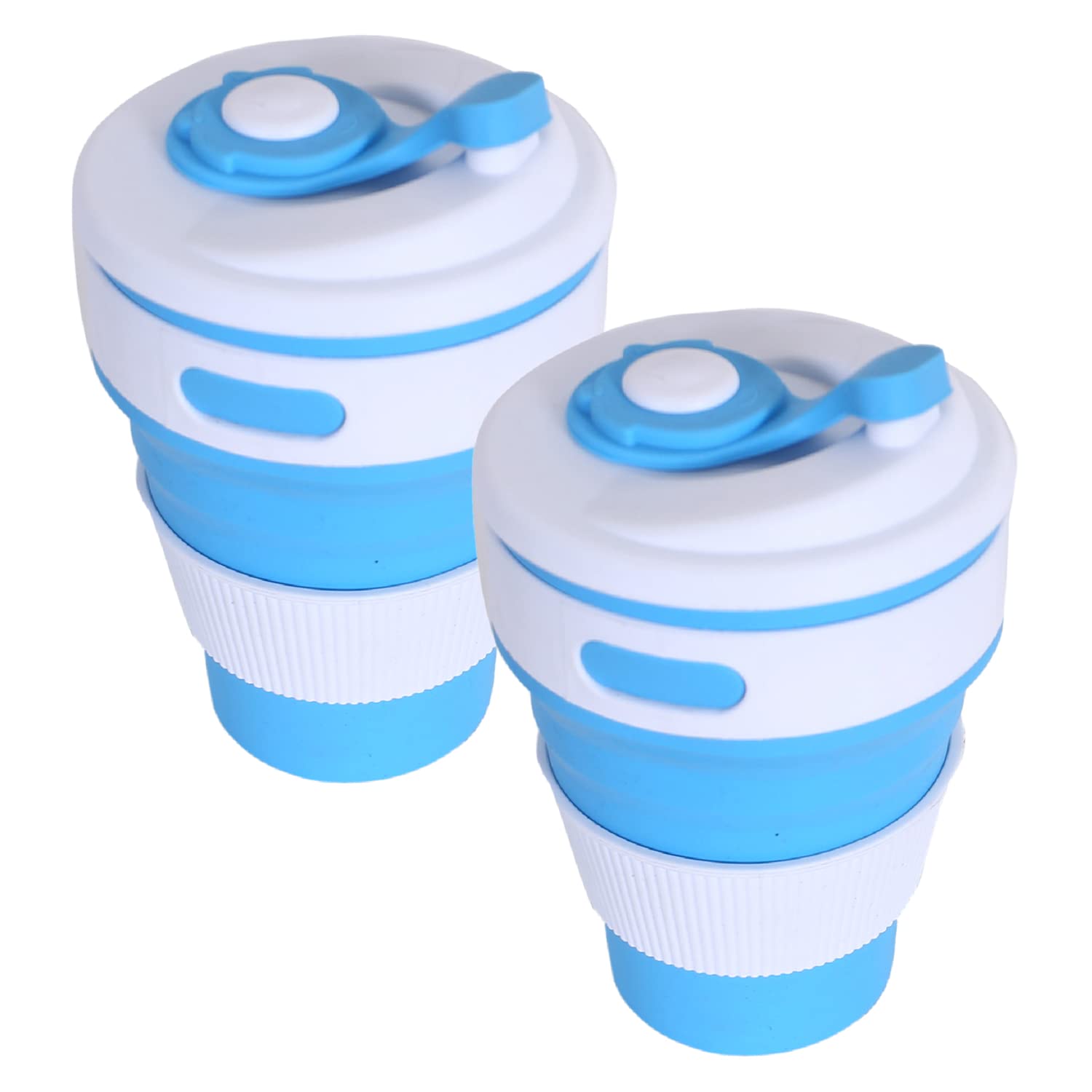 Kuber Industries Collapsible Coffee Cup|Silicone Portable Travel Coffee Mug|Camping Cup with Lid for Travel,Hiking Outdoors,350 ML,Pack of 2 (Blue) (B0BF9B26NH) Amazon Price History, Amazon Price Tracker