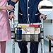 Jnoscergon Marble Walker Accessories Bag with Cup Holder, Waterproof Walker Basket Large Capacity Storage Bag for Folding Walkers, Multi Pockets