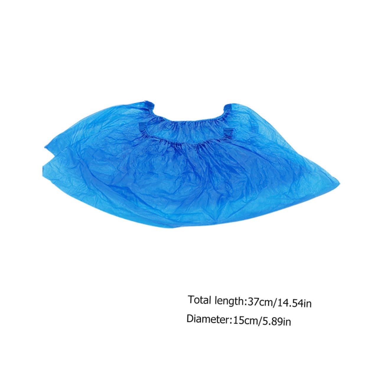 Unomor 100Pcs Disposable Non Slip Shoe Covers Thick Nonwoven Dustproof Protective Cases for Indoor Use Blue for Home Office and Events