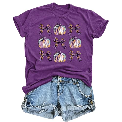 Halloween Shirts for Women Spooky Season Shirt Pumpkin Ghost Graphic tees Casual Short Sleeve Tops - image 1