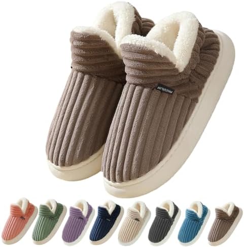 Coswind Hausschuhe Damen Herren Winter Warme Plüsch Geschlossen Pantoffeln | Bequeme Memoryschaum Slippers, Weiche&Gemütlich, Rutschfeste Sohle, Indoor Outdoor, Das ideale Geschenk