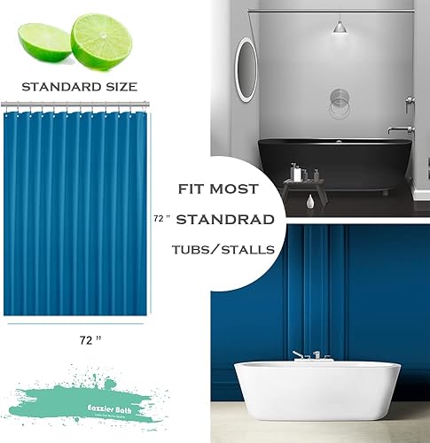 Miniatura 2 de Cortina o forro de ducha de plástico azul, 72 x 72 pulgadas, ligero de plástico azul para baño, ducha, sala de exposiciones, cortina interior con