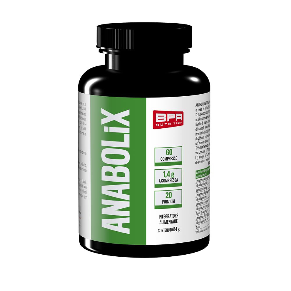 BPR Nutrition - Anabolix 60 compresse - Integratore ad azione tonico-stimolante, adattogena e rimodellante con aggiunta di zinco e acido D-aspartico