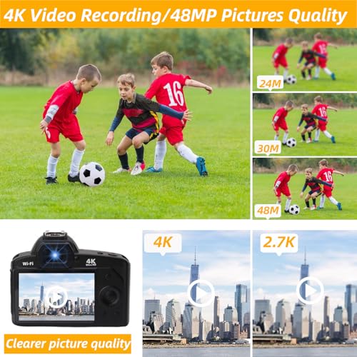 Camera VINGVO para Vlogging con pantalla IPS y zoom 16X miniatura 3