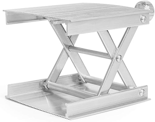 Miniatura 8 de Tookie Gato de tijeras de laboratorio, plataforma de gato de soporte de laboratorio con rueda de mano negra, plataforma de elevación de aleación de