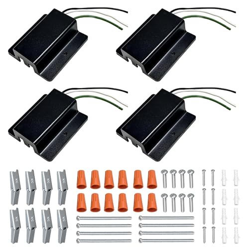 Yuemegou 4PCS H Track Black Floating Canopy Connectors for Track Lighting Accessories H Track...