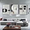 Abstract geometrisch canvas schilderij moderne muurkunst afbeelding zwart wit afdrukken en posters woonkamer…