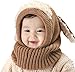 Baby Girls Boys Winter Hat Scarf Earflap Hood Scarves Caps (Brown)