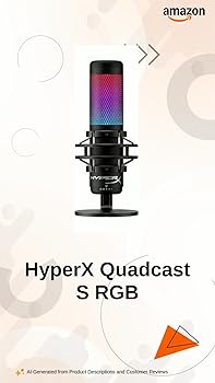 HyperX Quadcast S RGB USB Condenser Omnidirectional Microphone for