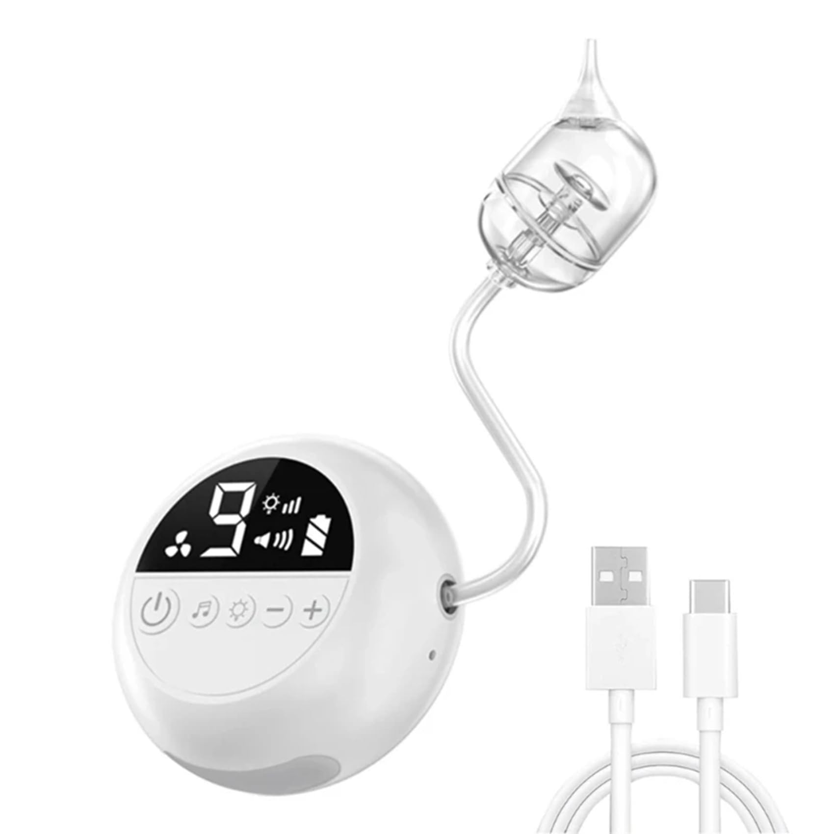 2X Limpiador de Nariz Eléctrico con Música y Brillo Suave, Potente Aspirador Nasal Eléctrico, Aspiradora Recargable para Bebés