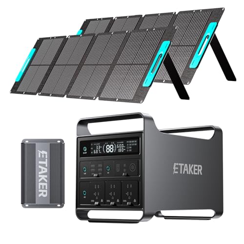 Portable Power Station M2000 with Alternator Driving Fast Charger Fleet1000 and 400W Solar Panel, 2008Wh Capacity with 15 Outlets, Solar Generator Expandable for Home Backup, Emergency, Outdoor