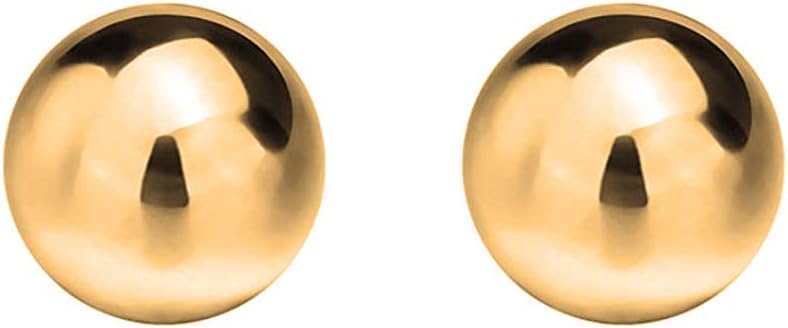 Savlano 925 Sterling Silver 18K Gold Plated Ball Stud Earrings For Women & Men