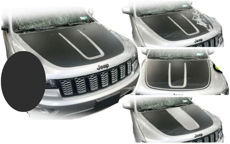 Hood Blackout Decal Racing Stripes Fits Jeep Grand Cherokee 2011-2020 Vinyl Decals and Stripes Stickers Years 2011-2020 Vinyl Modified Stripe Exterior Decal (Matte Black)