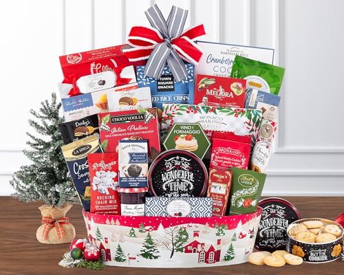 Wine Country Gift Baskets The Most Wonderful Time Festive Gourmet Gift Basket for a Very Merry Christmas with Chocolate, Candy, Snacks and more - Thumbnail 2