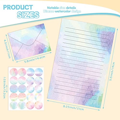 Image of TaoBary 160 Pcs Watercolor Stationery Paper and Envelopes Set, 5.5 x 8.25''