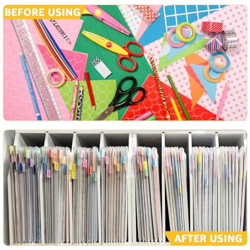 Image of WOPPLXY 50 Pcs Scrapbook Paper Storage with Buckle Design, 12 x 12 Inch Clear Scrapbook Paper Organizer with 60 Pcs Sticky Index Tabs for Holding Scrapbook Paper, Vinyl Paper, Photos, Clear, Cardstock