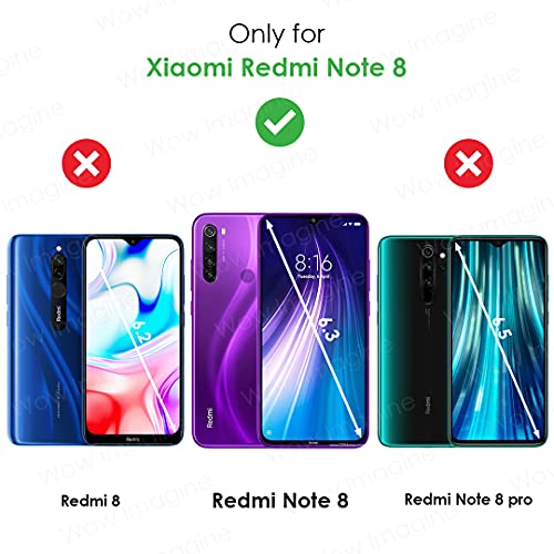 Image of WOW IMAGINE Shock Proof Back Case Mobile Cover for Xiaomi Redmi Note 8 (Armor | Hybrid PC + TPU | Full Protection with Ring Holder Kickstand | Carbon Black)