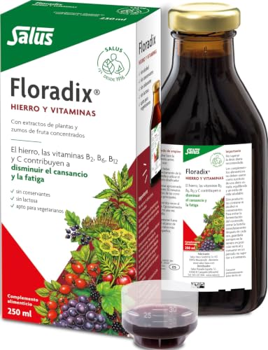 Salus Floradix Suplemento, Reduce Cansancio y Fatiga, 250 ml