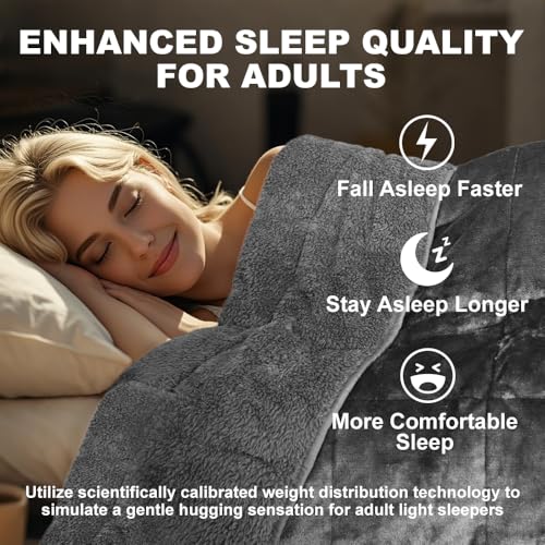 Throw Sherpa Weighted Blanket 15 lbs - 48"x72" for Adults, Fleece Fluffy Fuzzy Cozy Plush Washable Heavy Blanket, Super Soft Warm for Queen Full Twin Size Bed in Winter - Image 3