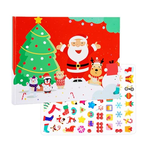 Libro De Actividades Navideñas Para Niños, Pegatinas Navideñas, Libros De Pegatinas Reutilizables, Juguetes Para Niños Pequeños, Actividades Navideñas Para Niños, Libro De Pegatinas De Gelatina