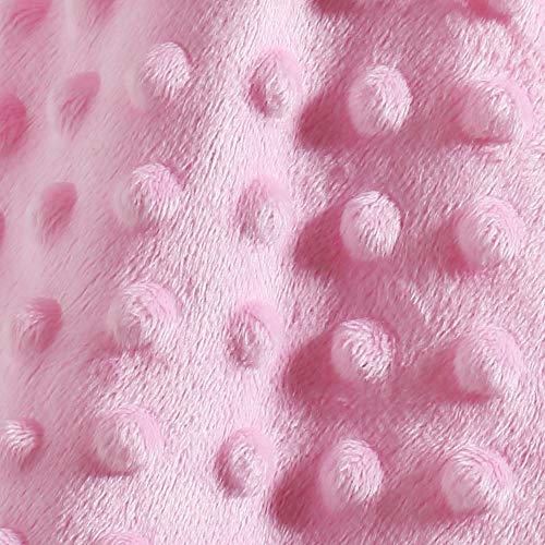 Image of CREVENT Baby Comforting Security Blanket Lovey for Newborn Baby Girls Infants, Minky Dot Front + Sherpa Backing with Animal Face (Pink Bear)