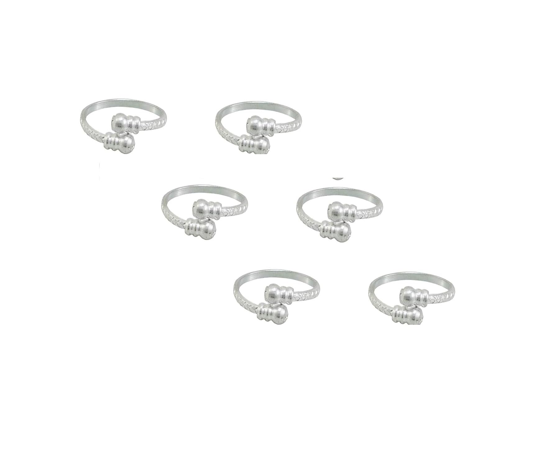 Toe Ring Plain Sterling Silver Plated Jewelry for Women, Standard-image-43
