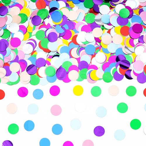 Image of Multicolor Metallic Foil Confetti, Round Confetti Glitter, Metallic Sequin Round Dots Table Glitter for Fill Balloon, Baby Shower, Wedding, Graduation, Valentine Party Decorations, 60g, 2.12 OZ