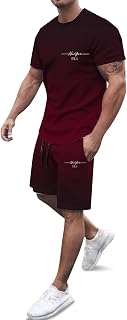 Generic Mens 2 Piece Short Set Summer Casual Short Sleeve Tees Shirts Matching Gym Shorts Activewear Workout Beach Vacation Outfits