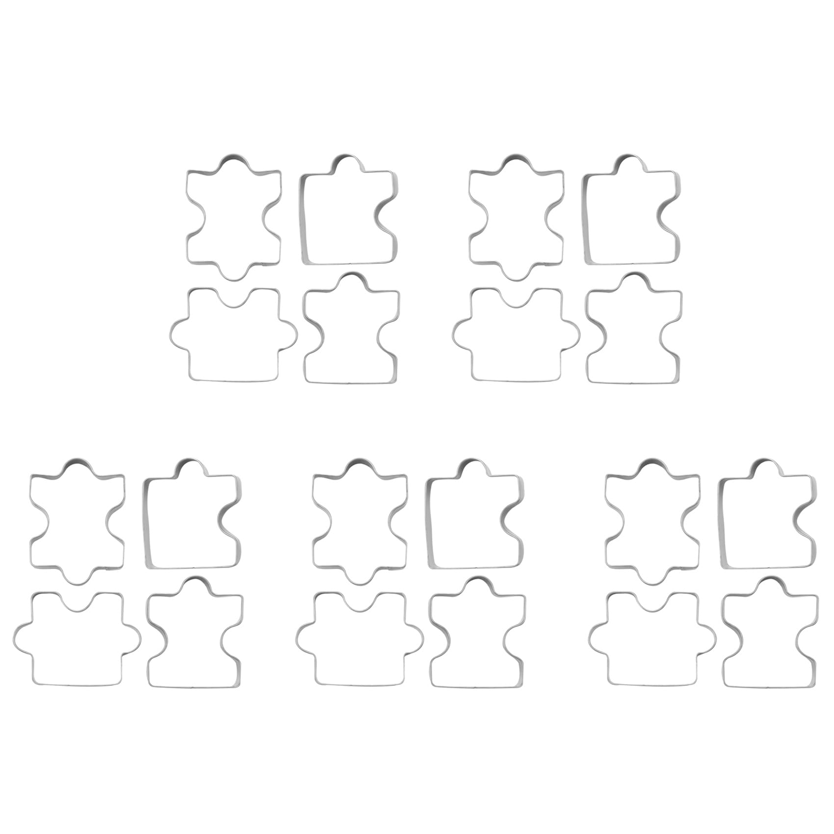 Hndhbfgrt Stainless Steel Fondant Biscuit Cookie Cutter Cake Pastry Cookie Cutter Puzzle Mold 20 Pcs