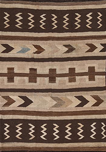 Rug Source Southwestern Collection, 5x7 Kilim Rug, Hand Woven Brown