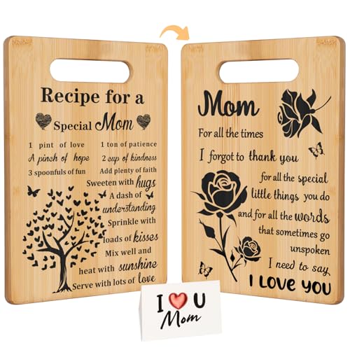 Gifts for Mom, Birthday Gifts for Mom from Daughter Son,Best Mother's Day Gifts for Mother,Unique Engraved Cutting Board, Valentine's Day Gifts for Women
