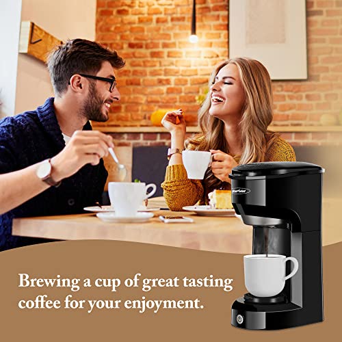 X Windaze Single Serve Coffee Maker For K Cup & Ground Coffee, Mini One Cup Coffee Brewer With Filter 6-14Oz Reservoir Strength Control,Small Coffee Machines For Office Home Kitchen (Black) #TOP5