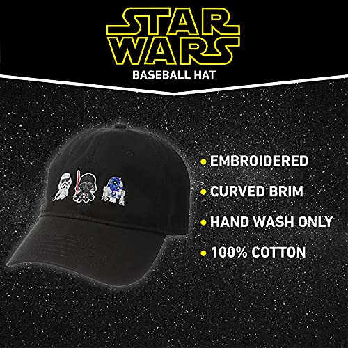 Concept One Star Wars Dad Hat, Darth Vader, R2-D2 And Stormtrooper Cotton Adult Baseball Cap With Curved Brim, Black, One Size #TOP4