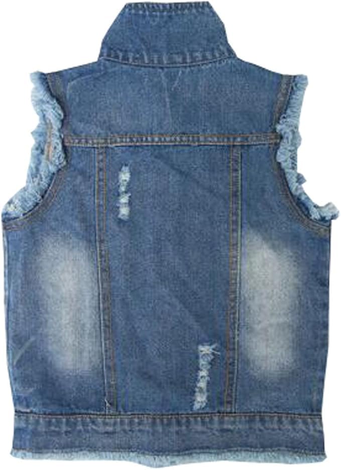 Solid color Girl Vest Burr cowboy Jacket Vest Children Sleeveless Jean Cardigan Outerwear4