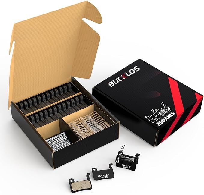 AEYINO Disc Bike Brake Pads 25pairs Disk Brake Pads for Bicycle Shimano Deore XT XTR LX SLX Hone Alfine Saint for Ebike/Mountain Bike/Electric Bike/Road/MTB (resin(25pc))