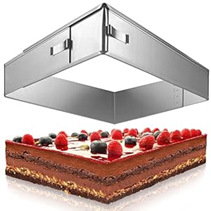 4Smile 400017.2 Edelstahl Rechteckiger Kuchenrahmen