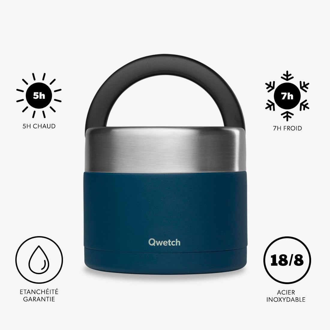 QWETCH - Lunchbox van roestvrij staal met handvat, pastelroze, 850 ml, lunchbox voor warme maaltijden, 5 uur warm en 7 uur koud, waterdicht en BPA- vrij QWETCH - Lunchbox van roestvrij staal met handvat, pastelroze, 850 ml, lunchbox voor warme maaltijden, 5 uur warm en 7 uur koud, waterdicht en BPA- vrij