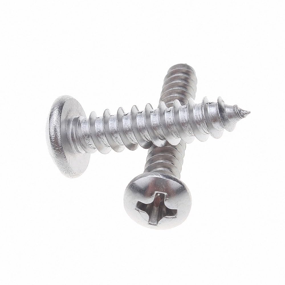 3Pcs M8 GB/T845 Pan Head Self Tapping Screws 304 Stainless Steel Sheet Metal Screws 16 20 25 30 35 40 45 50-100mm Sheetrock Drywall Screws Screw for Wood Furniture Gypsum Board(80mm)
