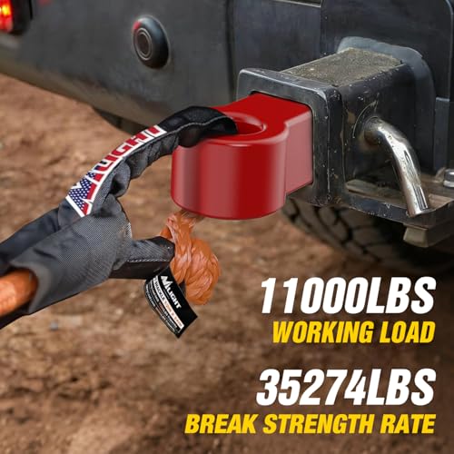 Image of Nilight Aluminum Soft Shackle Hitch 2 inch Receiver Off-Road Towing Accessory