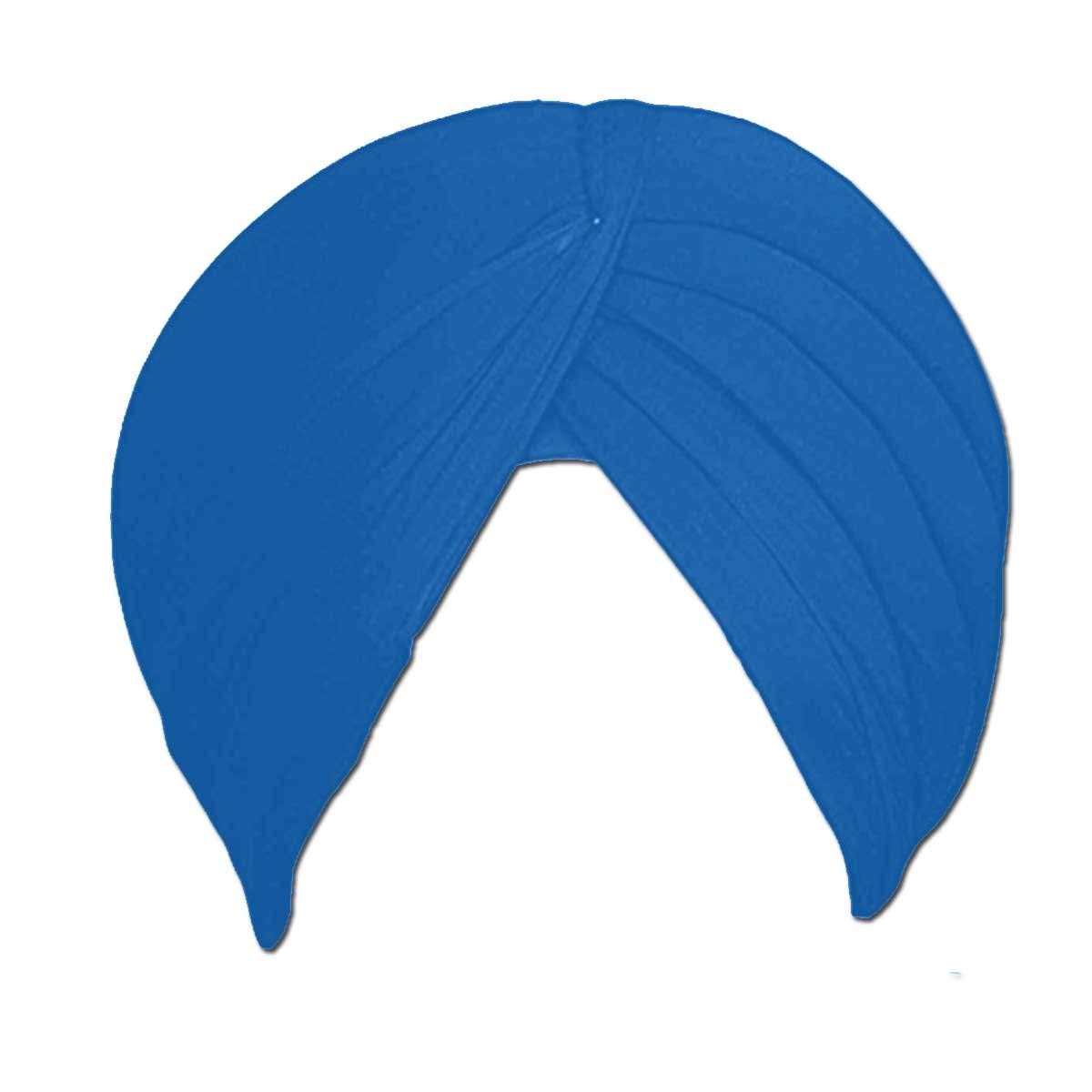 Indian Collectible - Turbante in cotone sikh da uomo, colore blu pallido, 5 m, punjabi pagri (rubia voile non cucito), Auzure, M